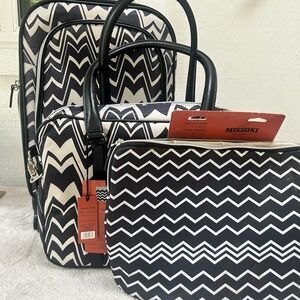 Missoni Target Carry On Spinner 22"|Laptop Case|Travel Tote Luggage Chevron SET